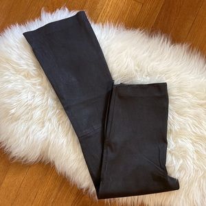 NWOT Zara 100% Leather High-Waist Flare Crop Trousers